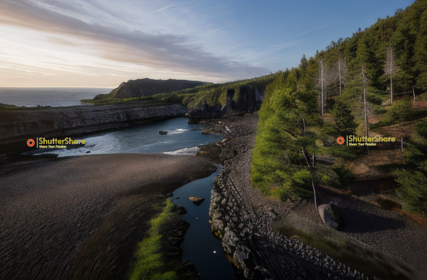 Coastal River Meets the Sea