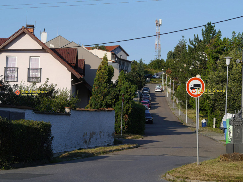 Quiet Residential Street with No Trucks Allowed