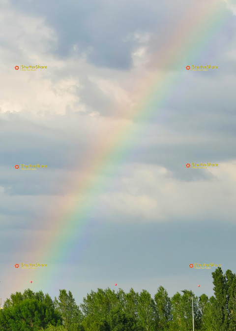Beautiful Rainbow Over Brno, Czech Republic